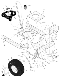 Steering Diagram and Parts List for 405000X8D 2004 Briggs and Stratton Lawn Tractor